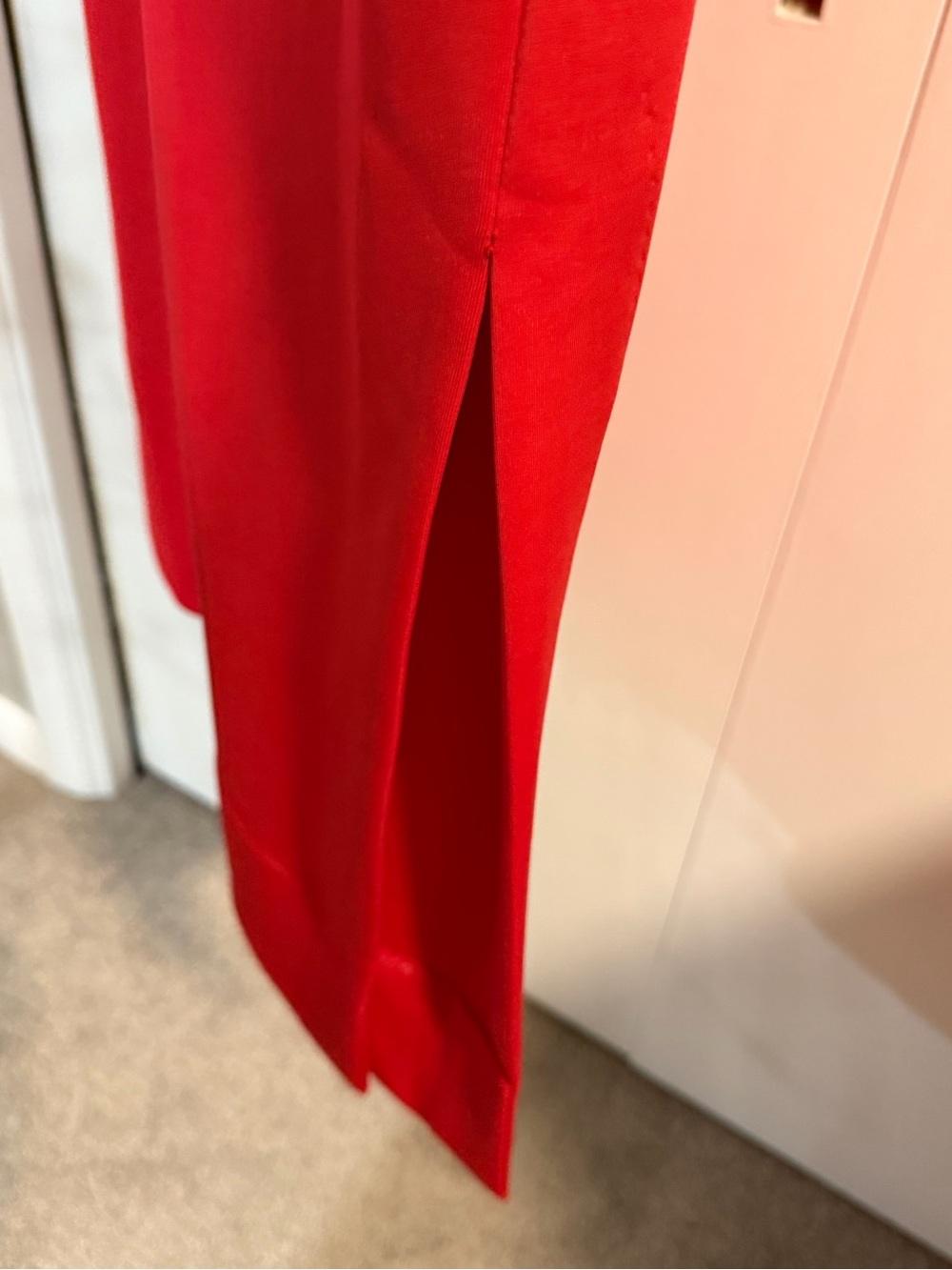 Gretchen Scott Designs Red/Pink Ruffle V-Neck Midi Dress XL NWT - Picture 8 of 14